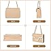 OWGSEE Straw Crossbody Bags for Women, Summer Fashion Straw Purses and Handbags Shoulder Raffia Clutch Bags with Pearls (M, Khaki)