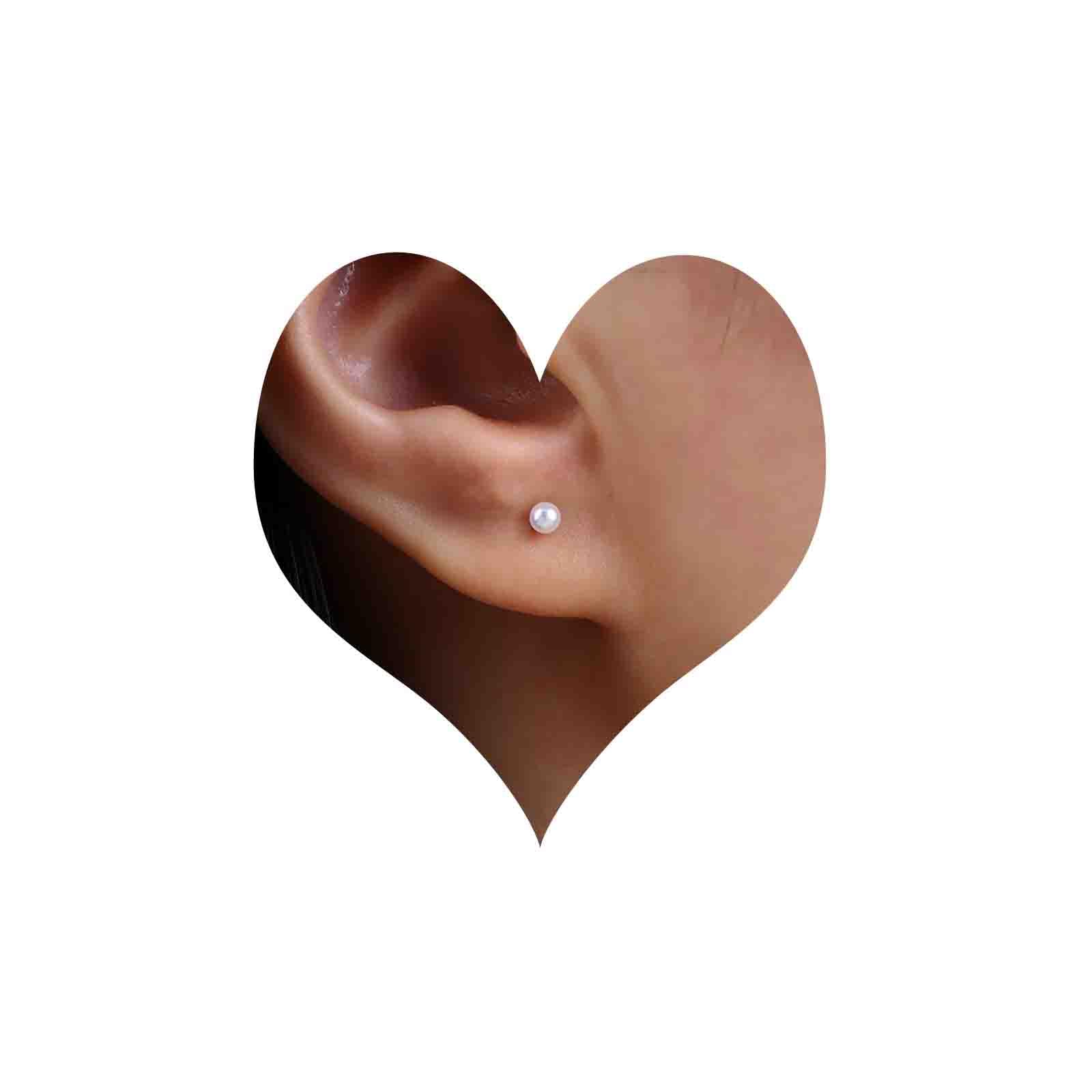 Atentuyi Boho Boda Mini Perla Pendientes De Plata Pequeños Pendientes De Perlas Redondas Diminutas Perlas Blancas Pendientes Pendientes Simples Joyas Para Mujeres Y Niñas (3mm）
