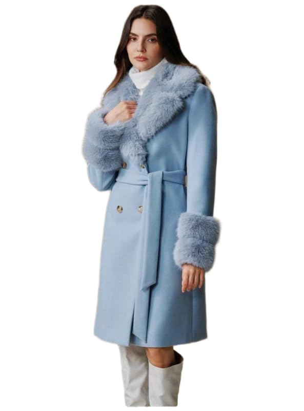 Buy Patakadevi Women's Light Blue Winter Coat – Stylish Long