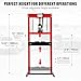12 Ton Hydraulic Press, H-Frame Garage Floor Shop Press with Press Plates, Heavy-Duty Adjustable Hydraulic Shop Press, for Auto Bending Stamping, Red