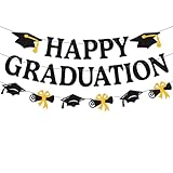 Happy Graduation Banner - Congrats Grad Class of 2026 Party Decoration, Celebrate Graduation Party Supplies for College High School Kindergarten Preschool Celebrations Decor