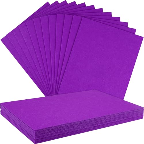 NEBURORA 12 Pcs 2mm Thick Stiff Felt Sheets for Crafts Sewing(Purple)