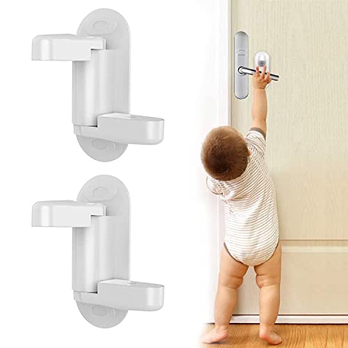 image for CMD 2 Pack Child Proof Door Handle Lever Lock, Upgraded 2023 Newest 3M