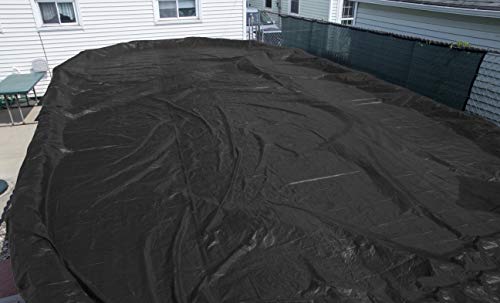 Buffalo Blizzard Deluxe Plus Winter Cover For 18-Foot-By-33-Foot Oval Above Ground Swimming Pools | Blue/Black Reversible | 4-Foot Additional Material | Wind Guard Clips Included #TOP5