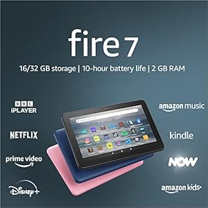 Amazon Fire 7 tablet | 7″ display, 16 GB, latest model (2022 release), Black with Ads