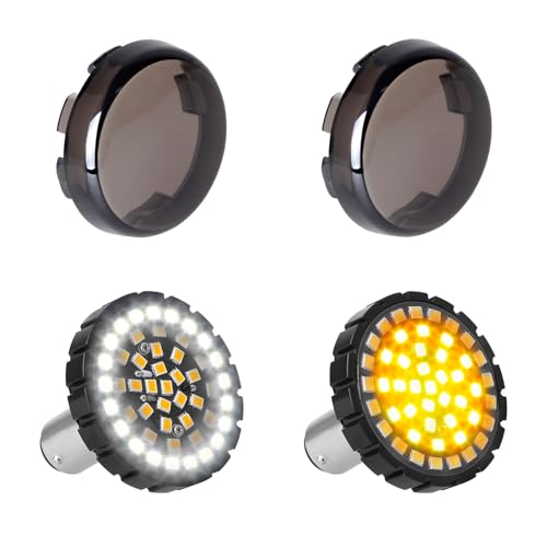 Image of NTHREEAUTO 2 inch Bullet 1157 LED Turn Signal Light, Motorcycle Running Light, Switchback Front Bulbs Compatible with Harley Street Glide, Sportster, Road King