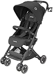 Maxi-Cosi Lara Ultra Poussette compacte, Airplane Carry-on Conforme pour le voyage, Léger, plis à une main, grand rangement, inludes sac de voyage Essential Black