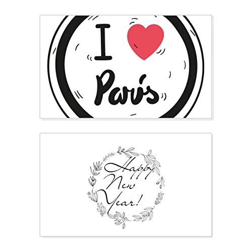 Carte commémorative I Love Paris Nouvel An souvenir français et carte de vœux originale