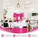 2Pcs Bow Straw Covers Compatible with Stanley Cups, White and Hot Pink Straw Toppers for Stanley Cups Accessories, Cute Silicone Straw Cover Cap for Stanley 30&40 Oz Tumbler