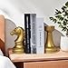 Chess Piece Bookends, 6.7Inch Tall Classic Decorative Resin Book Shelf Organizers with Knight and Rook Book Stopper