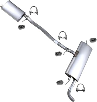 Exhaust Muffler Intermediate Pipe Exhaust System Kit Compatible for 2010-2017 GMC Terrain & Chevrolet Equinox 2.4L | Stainless Steel | Northeastern Exhaust | Free Clamps and Hangers Included
