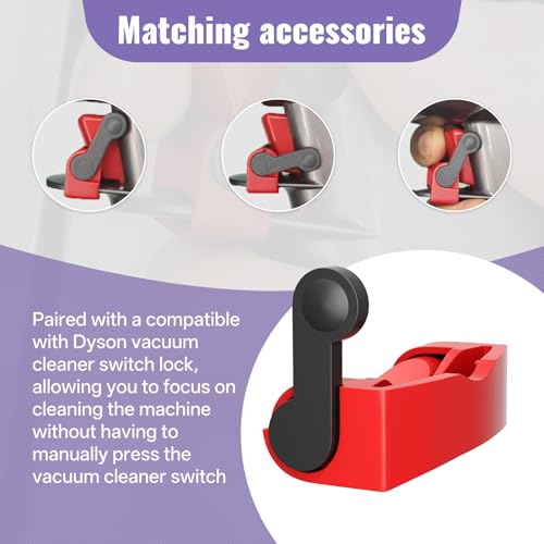 Image of Dryer Lint Vacuum Attachment Compatible with Dyson V15 V12 V11 V10 V8 V7 Gen5 Cordless Vacuum Cleaner, Flexible Dryer Vent Cleaner Kit Lint, The switch lock, so you don't need press the switch tightly