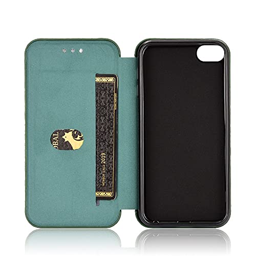 Étui iPod Touch 5 6 7 de luxe aspect carbone et silicone hybride vert - 3