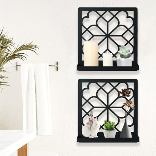 2 Packs Metal Wall Candle Sconce Holders Retro Wall Art