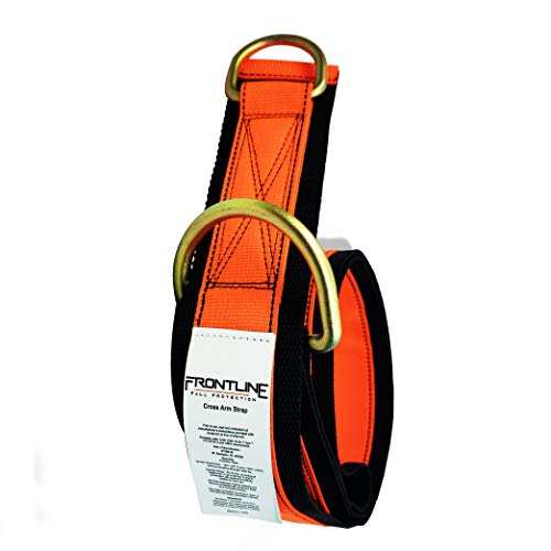Frontline MPS12 Premium Cross Arm Strap with Reinforced Webbing 12' | Beam Anchorage Straps | D-Ring at Both Ends | ANSI & OSHA Compliant | High-Tenacity Polyester Webbing and Alloy Steel D-Ring
