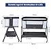 ANGELBLISS Baby Bassinet Bedside Crib with Storage Basket and Wheels, Easy Folding Bed Side Sleeper Adjustable Height Portable Crib for Newborn