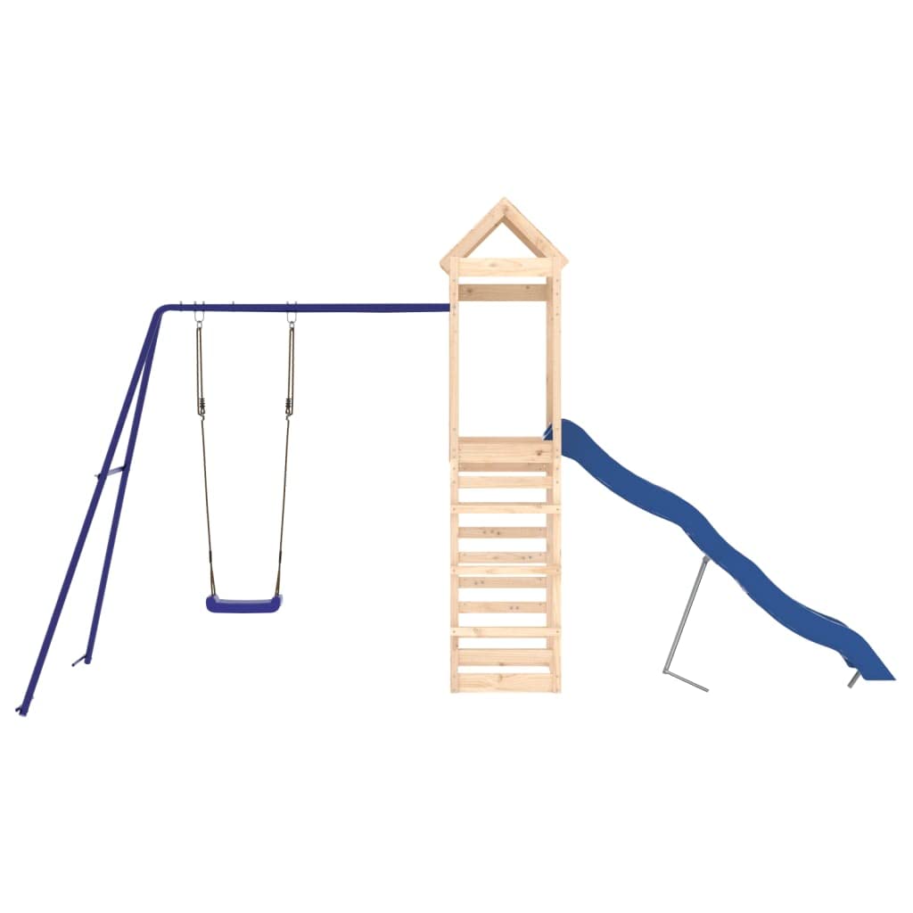 Spielturm aus Massivholz Kiefer mit Rutsche Schaukel Sandkasten für Kinder Garten Outdoor Kinderzimmer 3-8 Jahre robustes Klettergerüst mit Befestigung Zubehör für Kleinkinder Mädchen Jungen