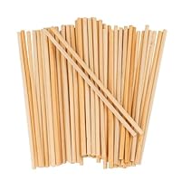 Ideen mit Herz Holzstäbe | 50 Stück | rund | 13,8 cm lang | Ø 4 mm | glatt geschliffen | Bambus | Stab kürzbar | für Dekoration, Modellbau, Basteln, DIY