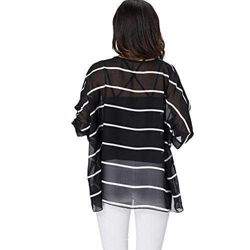 Image of Ckikiou Plus Size Batwing Flowy Semi Sheer Chiffon Blouse Tunic for Women Summer Floral Print Boho Beach Cover ups