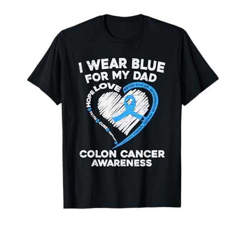 Padre Padre Colorrectal Concientización sobre el Cáncer de Colon Apoyo Familiar Camiseta