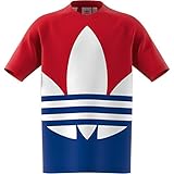 adidas Originals unisex-youth Large Trefoil Tee Scarlet/Royal Blue/White X-Large