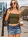 Avidlove Halter Tops for Women Going Out Double Lined Sexy Crop Tank Top Ruched Slim Fit Cami Outfits Army Green L