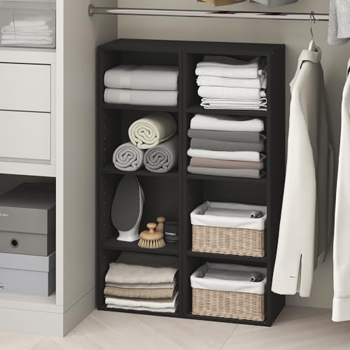 Image of Furinno PASIR 8-Tier Closet Organizers and Storage, Open Shelf, Storage Organizer, 12-Inch Width, for Closet, Bedroom, Blackwood