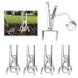 Wühlmausfalle Stellplättchen 5er Set, Verzinkte Schlagfalle mit Kette 19 x 9 x...