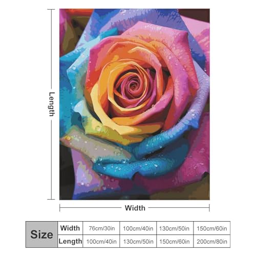 Couverture extra large en flanelle rose arc-en-ciel pour lit