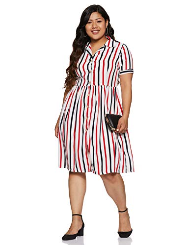 Image of pluss Women's Georgette A-Line Knee-Length Dress