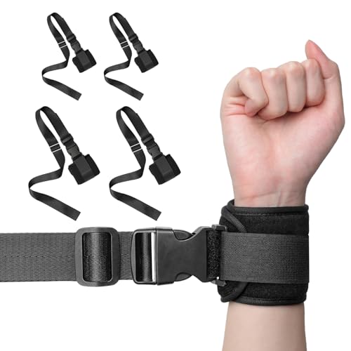 TASZOOS Bed Restraints Belts for Wrists and Ankles - Restraints with Quick Release Buckles - Limb Holder Movement Limited Ties for Hands or Legs(4 Pcs) - Medium