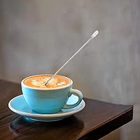Milchkännchen Edelstahl,Tianher 2 Stück Aufschäumer Kännchen 350 ml 600ml Milchkanne aus Edelstahl Milch Pitcher Aufschäumen Krug mit 2 Stück Barista Stift Messung Mark für Cappuccino und Latté. – Ansicht 6