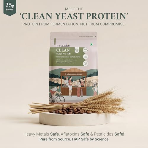 Image of TrueBasics Clean Yeast Protein Powder, Coffee, 1kg | 25g Protein Per Scoop | Fermentation-Derived Complete Protein