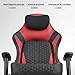 Devoko Gaming Stuhl mit 135° Verstellbarer Rückenlehne & 5-stufiger Lordosenstütze, 2D Armlehnen Ergonomischer Gamer Stuhl für Lange Gaming Sessions,bis 200 kg belastbar,Schwarz Rot
