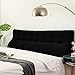 VERCART Coussin Lombaire Cale Oreiller de Lecture Coussin de Dos de Lit Triangulaire Traversin Tête de Lit pour Canapé Lit Velours Noir 200cm
