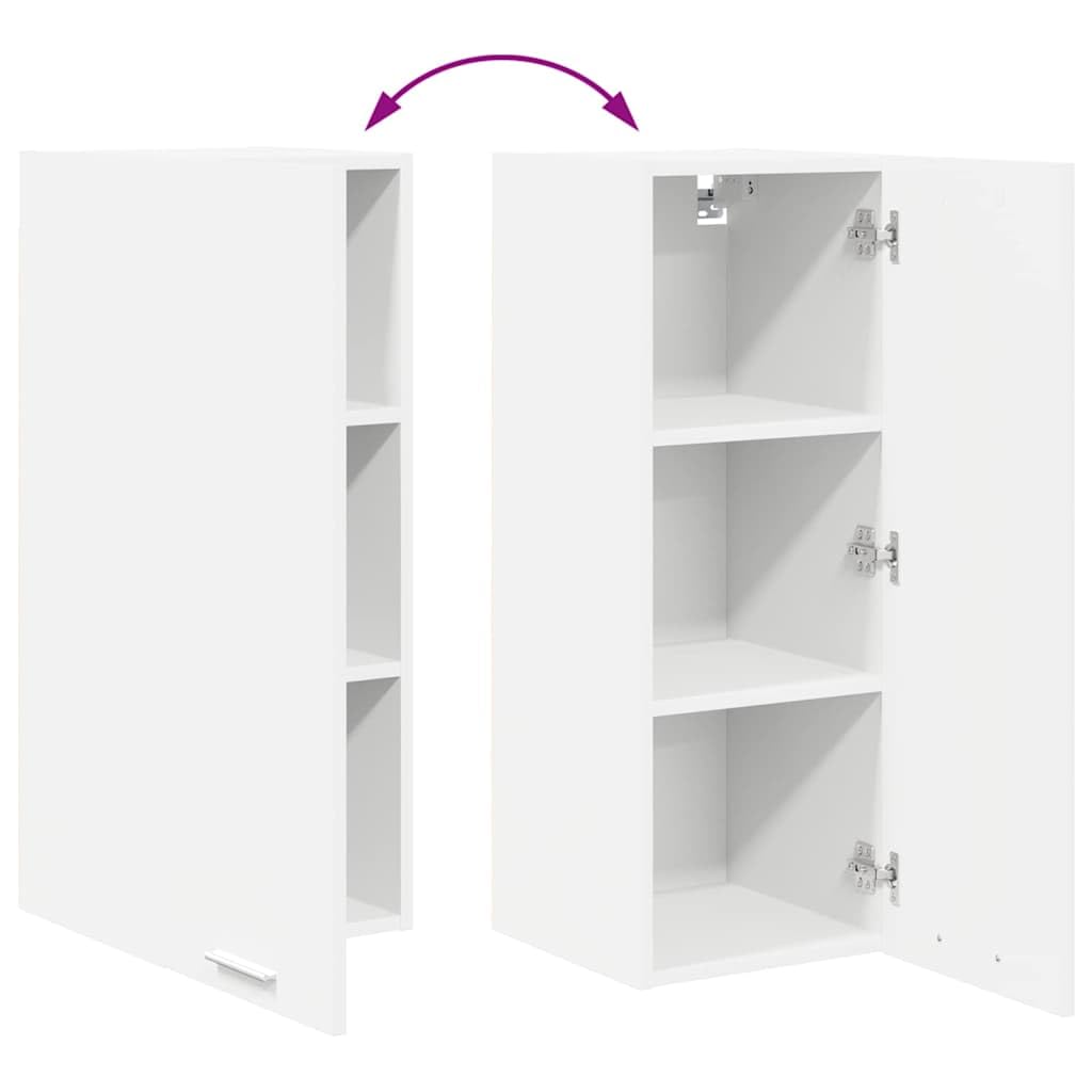 Hängeschrank mit Stauraum Weiß 30 x 31 x 80 cm Holzwerkstoff für Küche, Modernes Design, Vielseitiger Aufbewahrungsschrank, Für Küchenorganisation, Robust und langlebig
