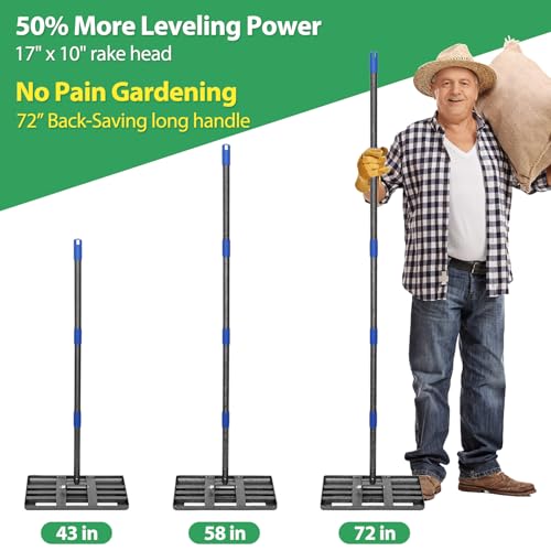 Rastrillo Nivelador de Césped de 6 ft con Mango Largo miniatura 7