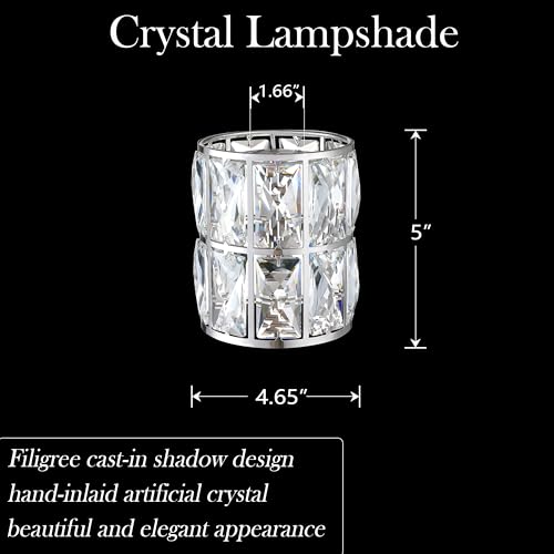 Image of 2 Pack Crystal Chandelier Brushed Nickel Lampshade H5*4.7 inch Wall Sconces Pendant Light