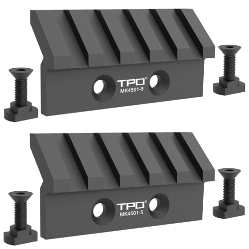 TPO 45 Degree Offset Light/Optic Picatinny Rail Mount fit for Mlock, (5 Slot-2pcs)