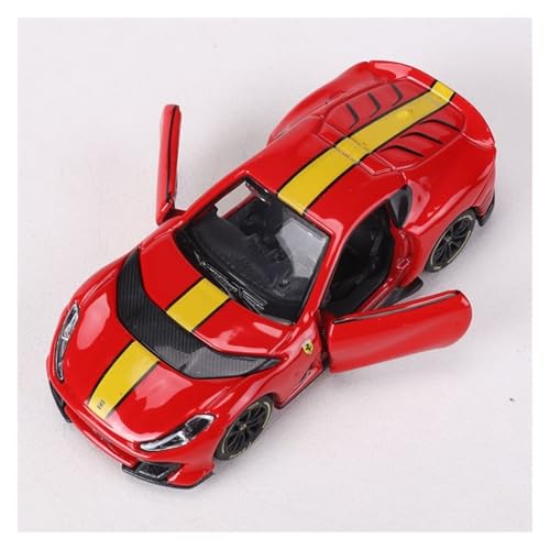 YLQERZ Classique Die Cast Modèle Modèle De Voiture en Alliage À Portes Ouvrables pour Ferrari 812 Competizione Échelle 1:64 Collection Rouge Miniature De Collection(Red)