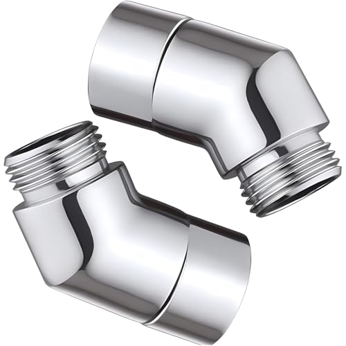 135 Degree Shower Head Angle Adapter G1/2" Shower Head Extension Arm Elbow Connector for Handheld and Wall-Mounted Showers,2 Pcs