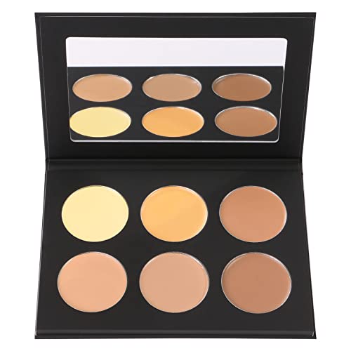 Vodisa 6 Colour Makeup Contour Palette-Creamy Concealer Kit-Professional Blemish Face Conceal Correct Contouring Highlighter Pallet-Base Foundation Beauty Sleek Cream Make Up Concealer Palette (01 Light)