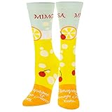 Cool Socks – Mimosa Recipe Crew Socks – Colorful Haircut Graphic Cotton Blend – Large Size Fun Fashion Socks – Novelty Gift for Men & Women