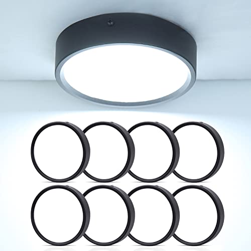 La Mejor Selección de Lamparas de techo baratas para comprar online. 50 CANMEIJIA 8 Piezas LED Lámpara de Techo 25W 6500K 14 * 14 * 3.2cm Redondo Metal 940LM Focos Plafon LED Techo para Dormitorio Cocina Sala de estar Comedor Balcón Pasillo Oficina
