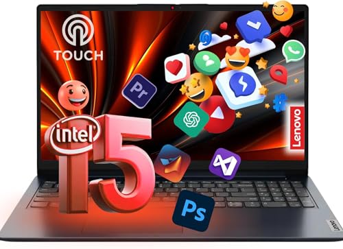 Lenovo IdeaPad 15.6' FHD Touchscreen Business Laptop with Lifetime Web Office 365 - Intel 13th 10-Core i5 (Outperforms i7-1255U) - 16GB RAM, 256GB SSD - WiFi 6, 10HR Battery, 720p Camera