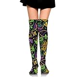 Meaudiwes Women's Extra Long Fashion Stockings Thigh High Boot Socks Dress Decor Socks Compatible with Vintage Masks Mardi Gras