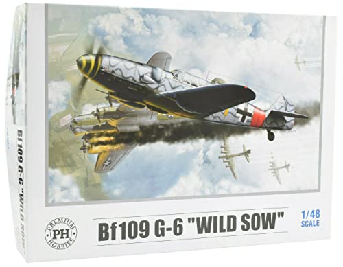 Premium Hobbies Bf109 G-6 Wild Sow 1:48 Plastic Model Airplane Kit 137V