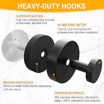 Towel Hooks 2pc+Suction Cup Hooks12pc