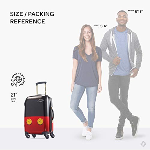 American Tourister Disney Hardside Luggage With Spinner Wheels, Black,Red, 21" #TOP1