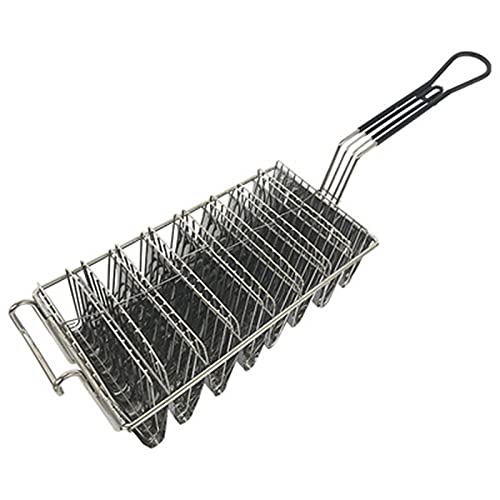 SHAPOKY Cestello per per 8 Fusti da 6 Pollici, Cestello Porta per Friggitrice, Cestello per Frittura Professionale per Impugnatura